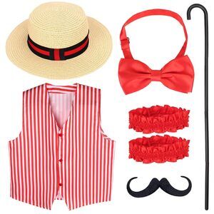 3343 6 Pieces Barbershop Quartet Costume-carnival Barker